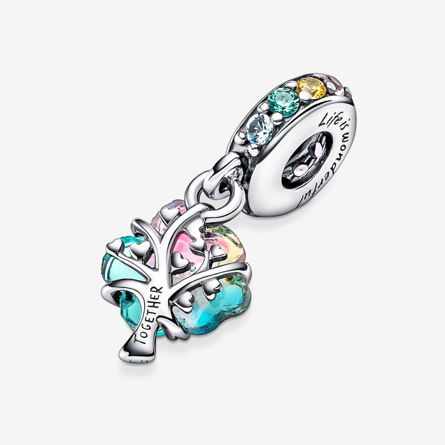 Dangle Charms Pandora Togetherness Tree Murano Glass Strieborne | SK643EYTG