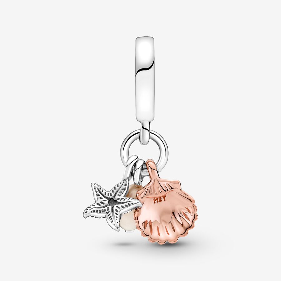 Dangle Charms Pandora Treated Freshwater Cultured Pearl Starfish & Shell Triple Viacfarebný | SK431BUKI