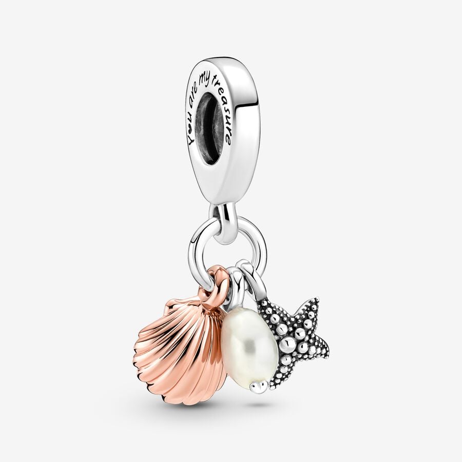 Dangle Charms Pandora Treated Freshwater Cultured Pearl Starfish & Shell Triple Viacfarebný | SK431BUKI