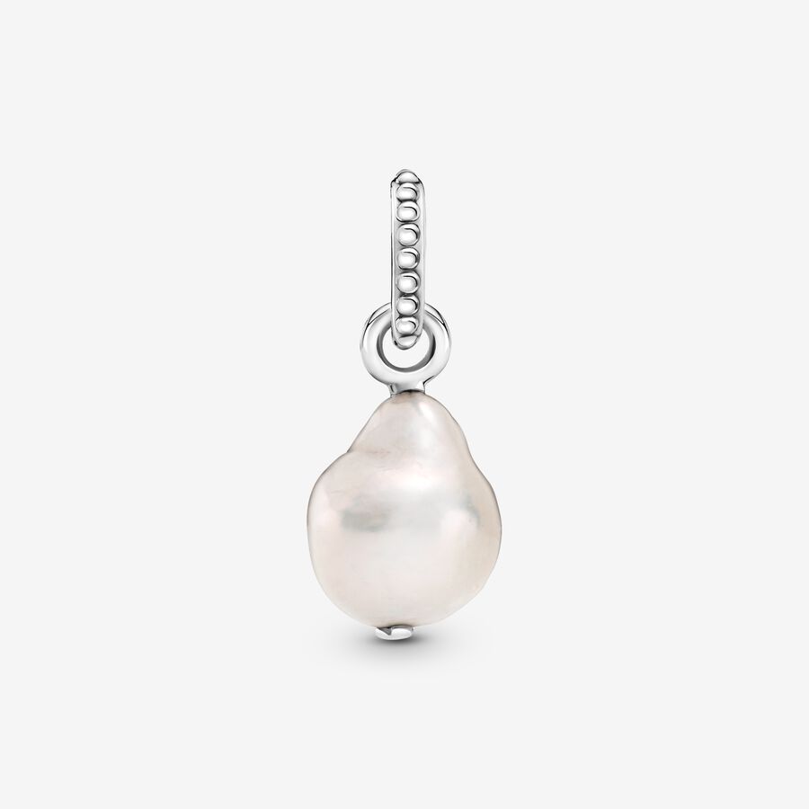 Drop Earrings Pandora Freshwater Cultured Baroque Pearl Strieborne | SK683MXWY