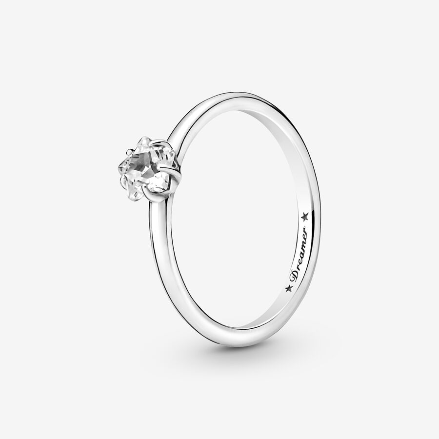 Halo & Solitaire Rings Pandora Celestial Sparkling Star Strieborne | SK418NLUG