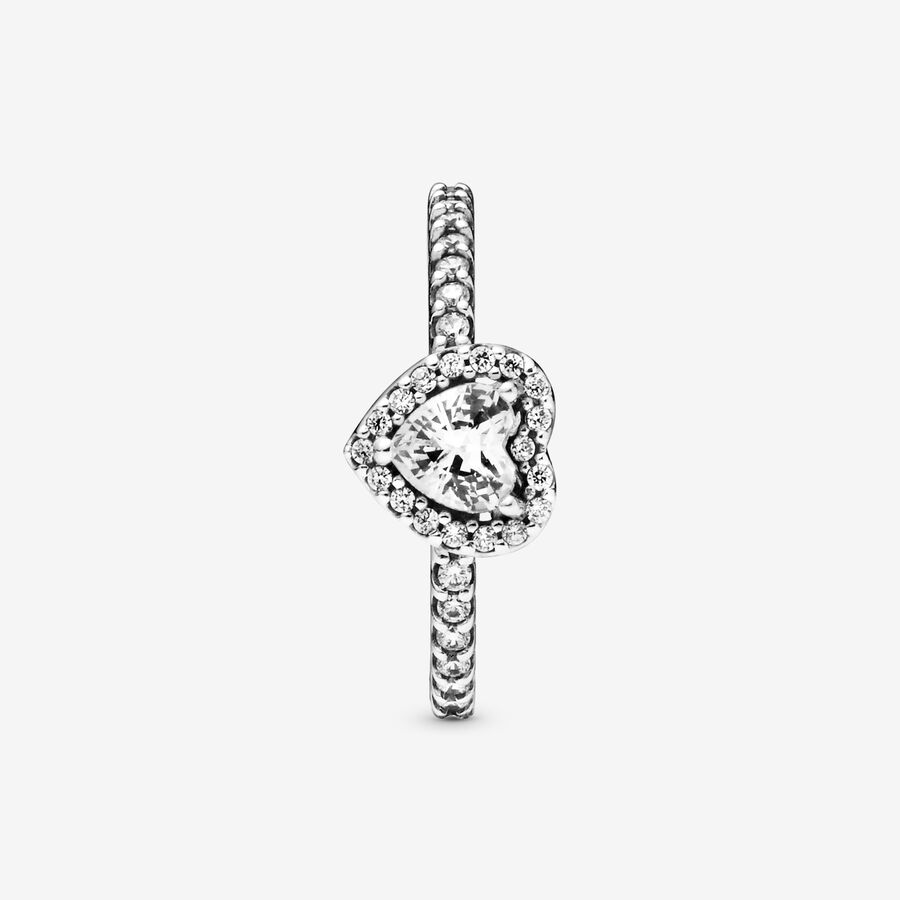 Halo & Solitaire Rings Pandora Elevated Strieborne | SK483TSIZ