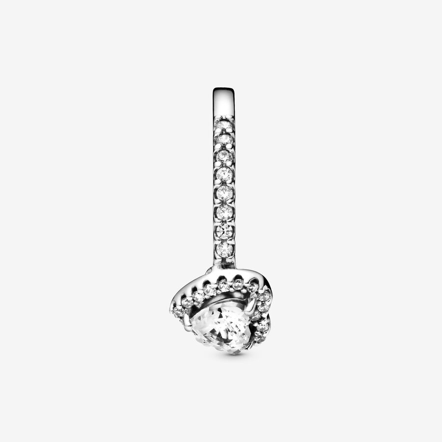 Halo & Solitaire Rings Pandora Elevated Strieborne | SK483TSIZ