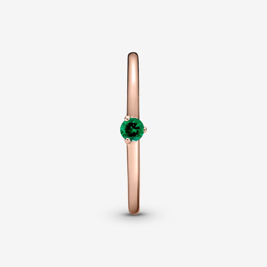 Halo & Solitaire Rings Pandora Green Ruzove Zlate | SK082POTV