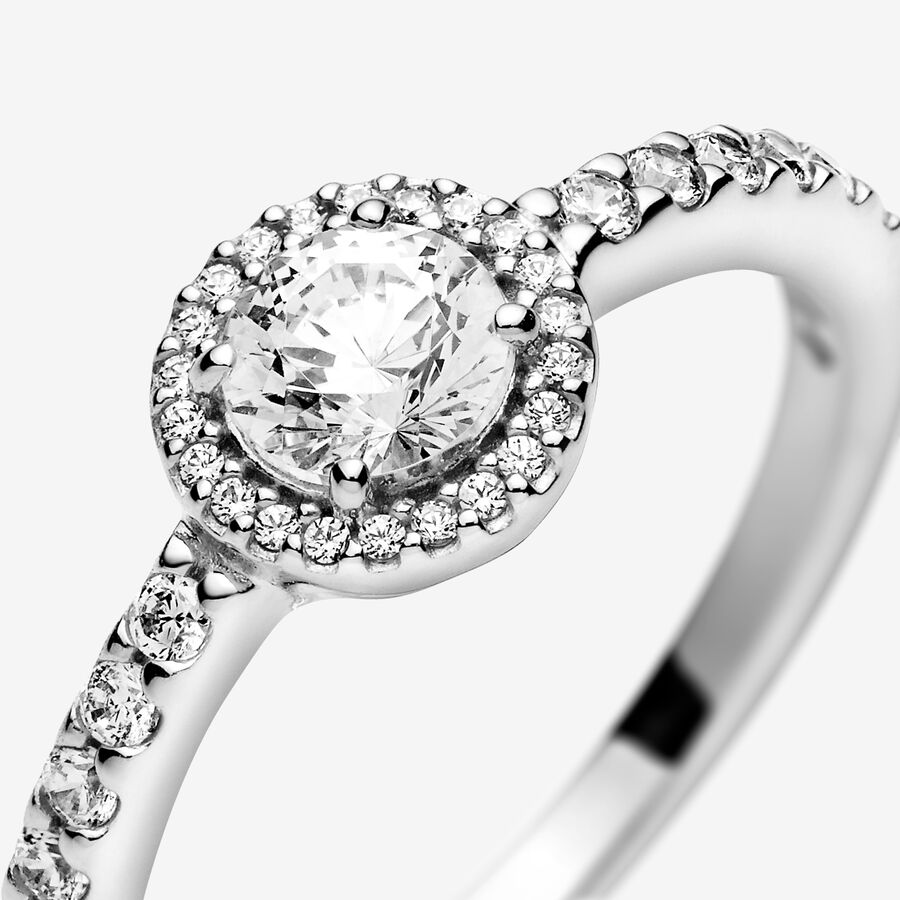 Halo & Solitaire Rings Pandora Klasické Sparkle Strieborne | SK501KOYC