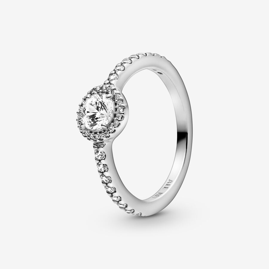 Halo & Solitaire Rings Pandora Klasické Sparkle Strieborne | SK501KOYC