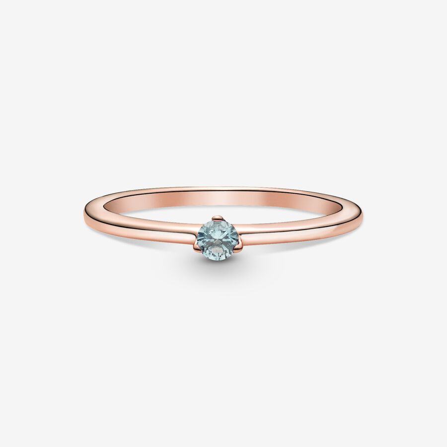 Halo & Solitaire Rings Pandora Light Blue Ruzove Zlate | SK312LWVQ