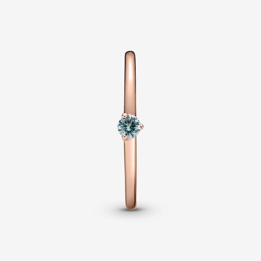 Halo & Solitaire Rings Pandora Light Blue Ruzove Zlate | SK312LWVQ