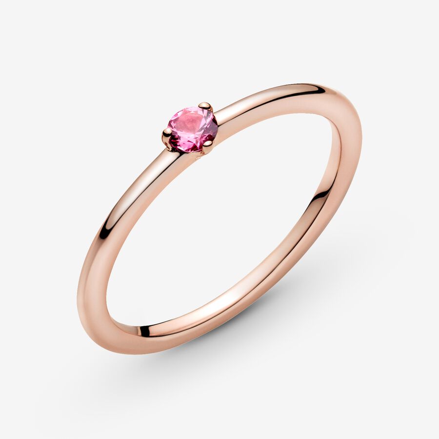 Halo & Solitaire Rings Pandora Pink Ruzove Zlate | SK273JVBS