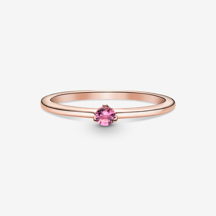 Halo & Solitaire Rings Pandora Pink Ruzove Zlate | SK273JVBS