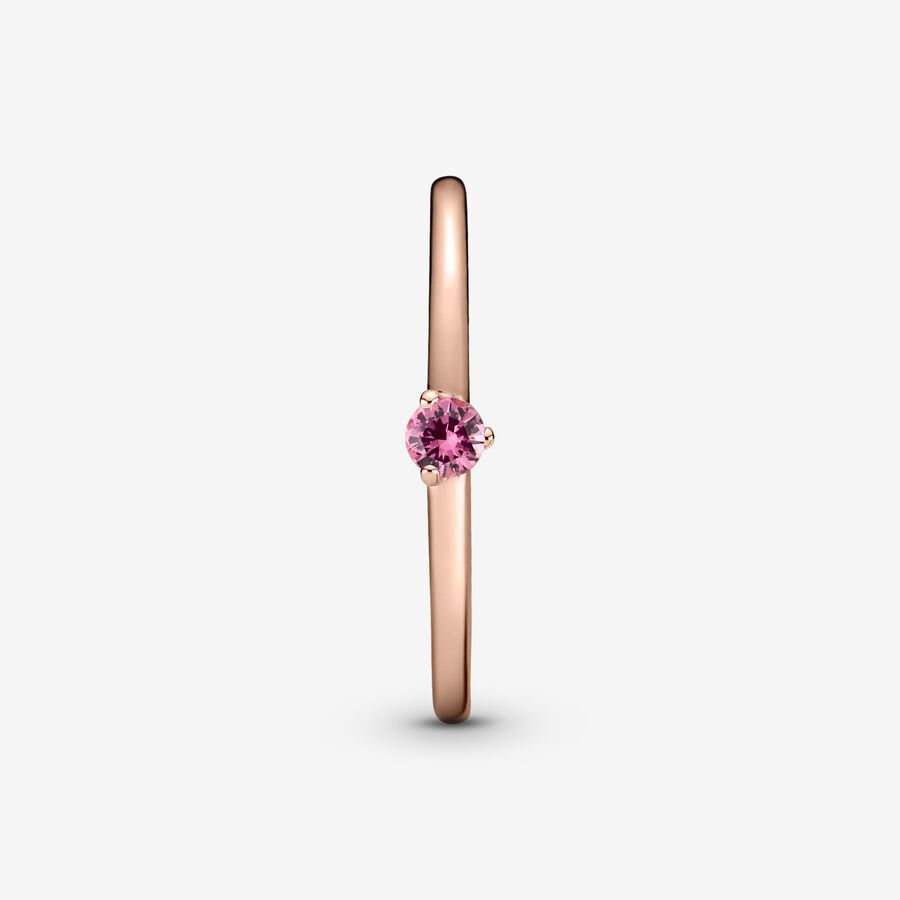 Halo & Solitaire Rings Pandora Pink Ruzove Zlate | SK273JVBS