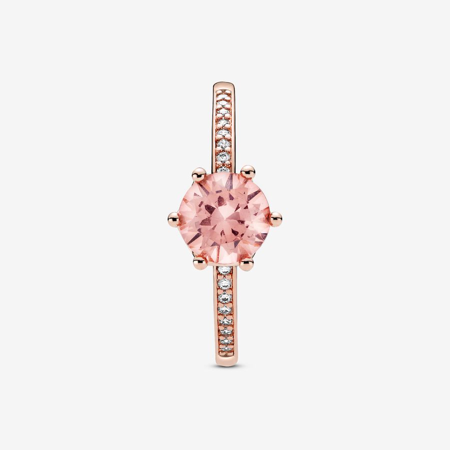 Halo & Solitaire Rings Pandora Pink Sparkling Crown Ruzove Zlate | SK357PIET