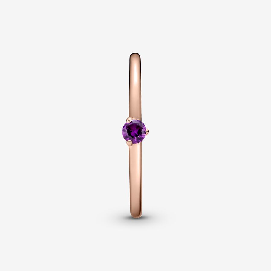 Halo & Solitaire Rings Pandora Purple Ruzove Zlate | SK280FLEH