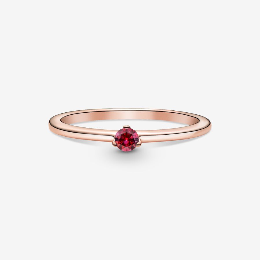 Halo & Solitaire Rings Pandora Red Ruzove Zlate | SK361ASTN