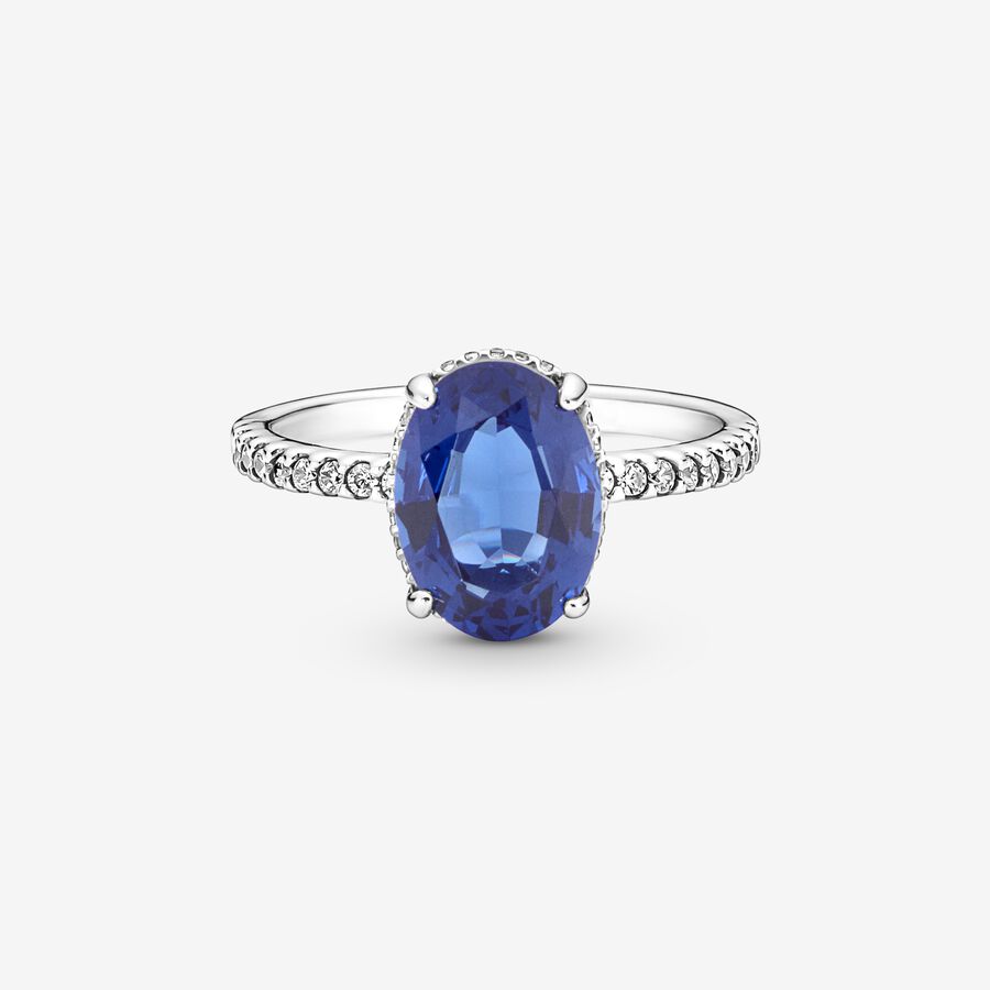 Halo & Solitaire Rings Pandora Sparkling Strieborne | SK418FAXZ