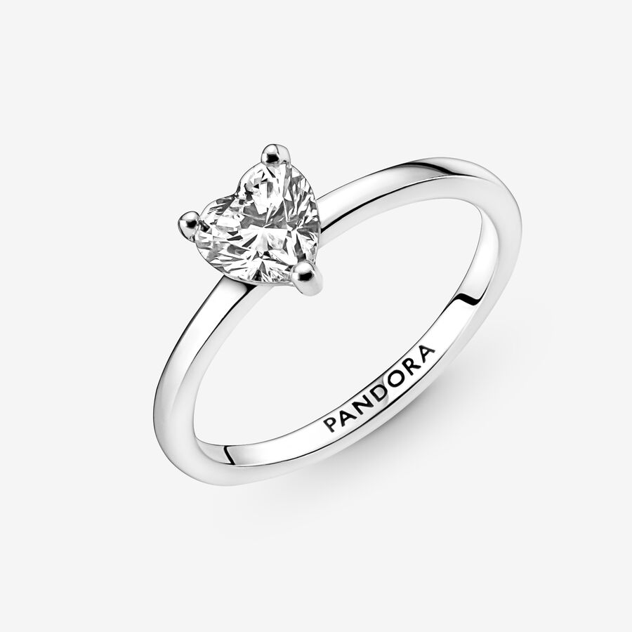 Halo & Solitaire Rings Pandora Sparkling Strieborne | SK604VKUA