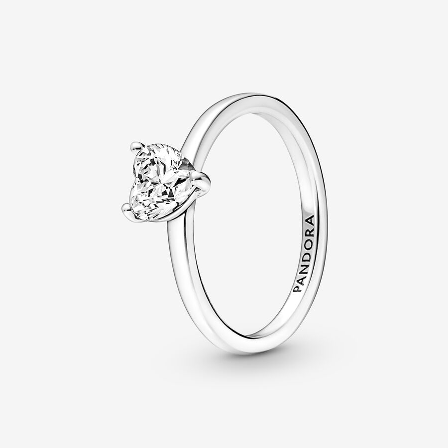 Halo & Solitaire Rings Pandora Sparkling Strieborne | SK604VKUA