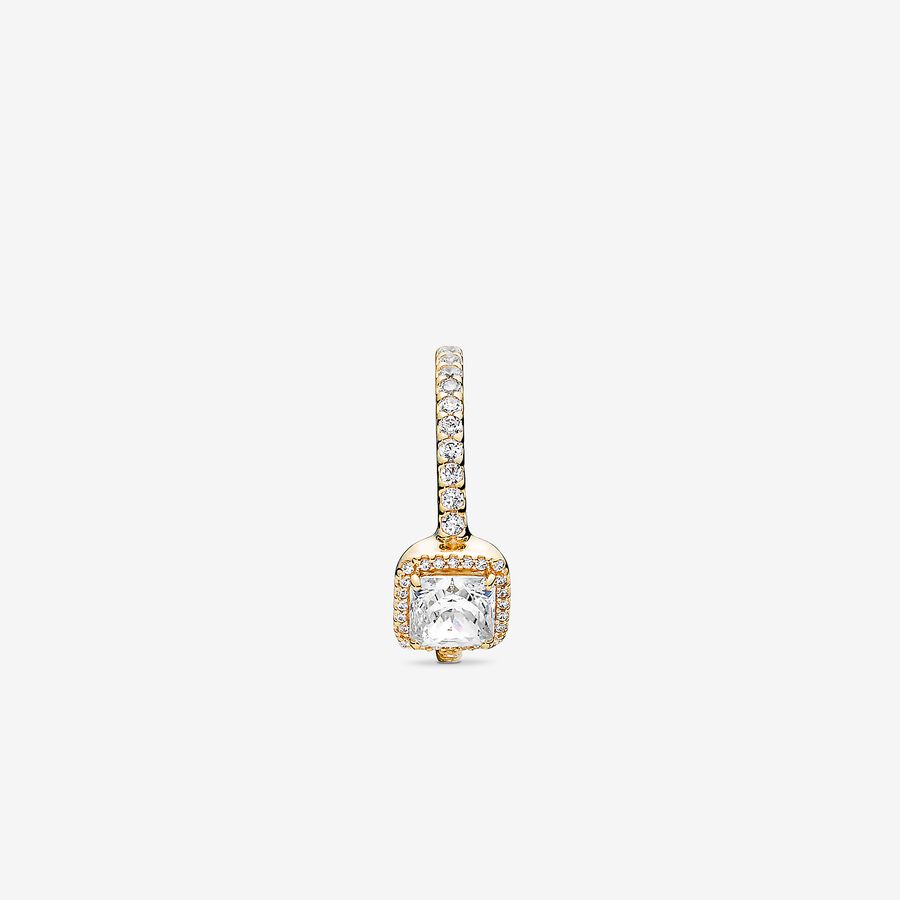 Halo & Solitaire Rings Pandora Square Sparkle Zlate | SK025RWUI