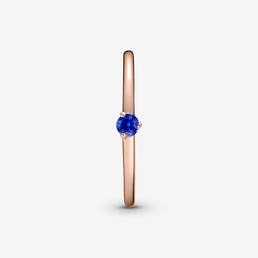 Halo & Solitaire Rings Pandora Stellar Blue Ruzove Zlate | SK539GJMA