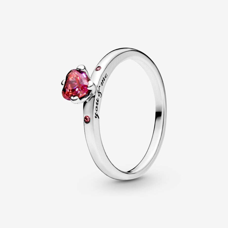 Halo & Solitaire Rings Pandora You & Me with Pink CZ Strieborne | SK128YTOX