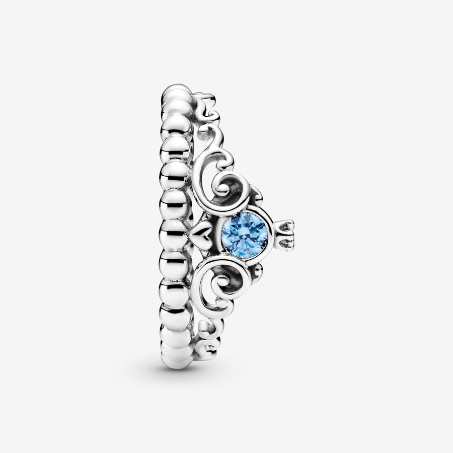 Heart & Promise Rings Pandora Disney Cinderella Blue Tiara Strieborne | SK057FOSG