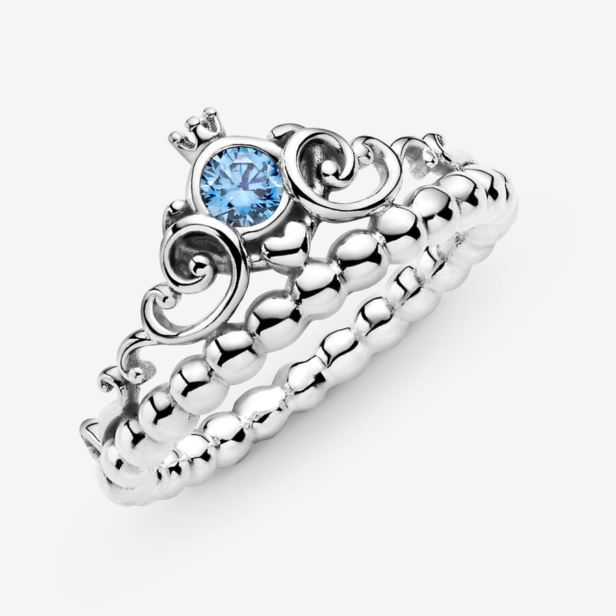 Heart & Promise Rings Pandora Disney Cinderella Blue Tiara Strieborne | SK057FOSG