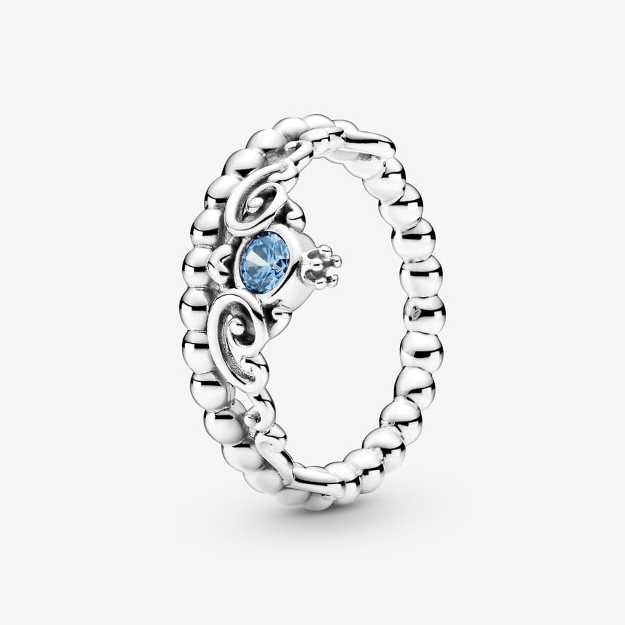 Heart & Promise Rings Pandora Disney Cinderella Blue Tiara Strieborne | SK057FOSG