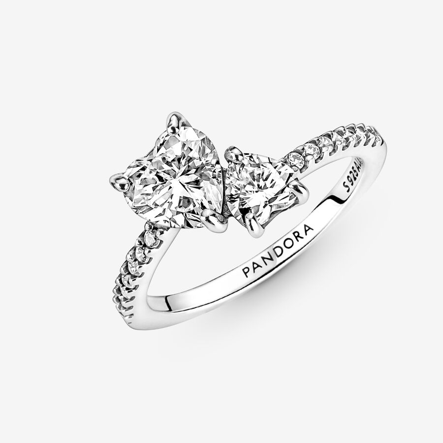 Heart & Promise Rings Pandora Double Sparkling Strieborne | SK745LSIB