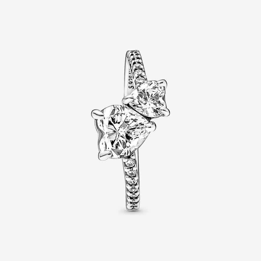 Heart & Promise Rings Pandora Double Sparkling Strieborne | SK745LSIB