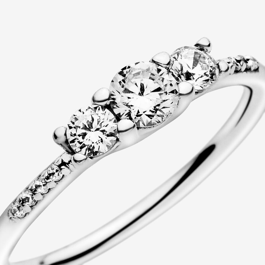 Heart & Promise Rings Pandora Fairytale Sparkle with Clear CZ Strieborne | SK421ELBQ