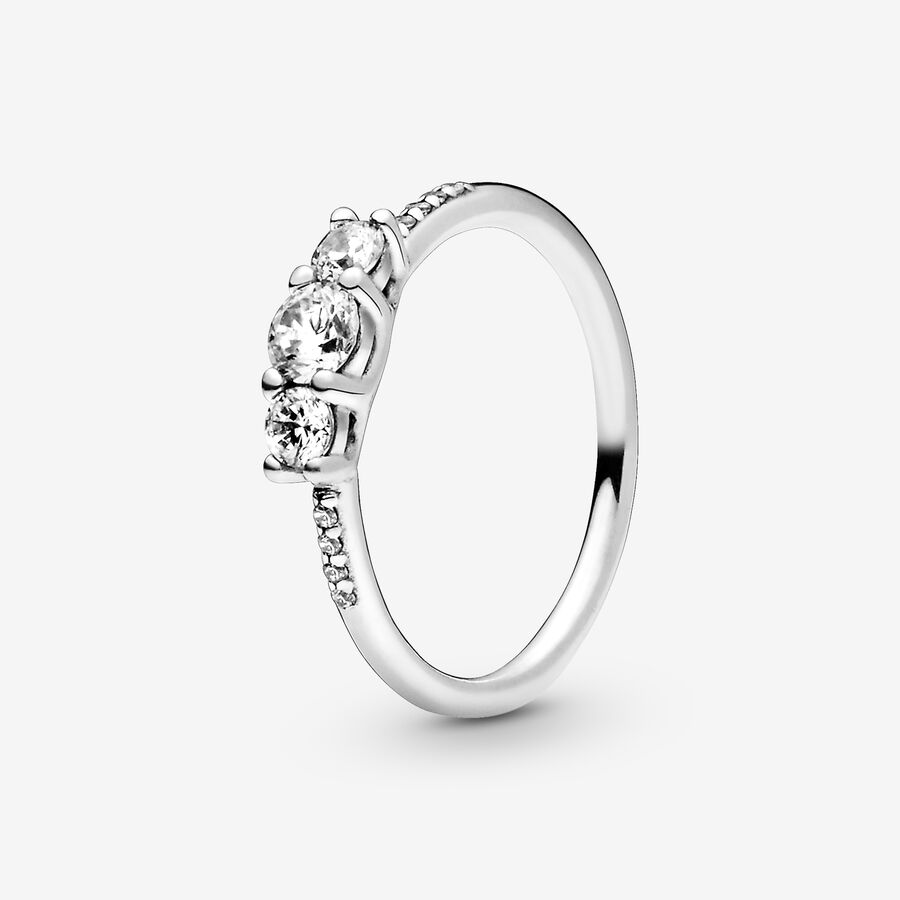 Heart & Promise Rings Pandora Fairytale Sparkle with Clear CZ Strieborne | SK421ELBQ