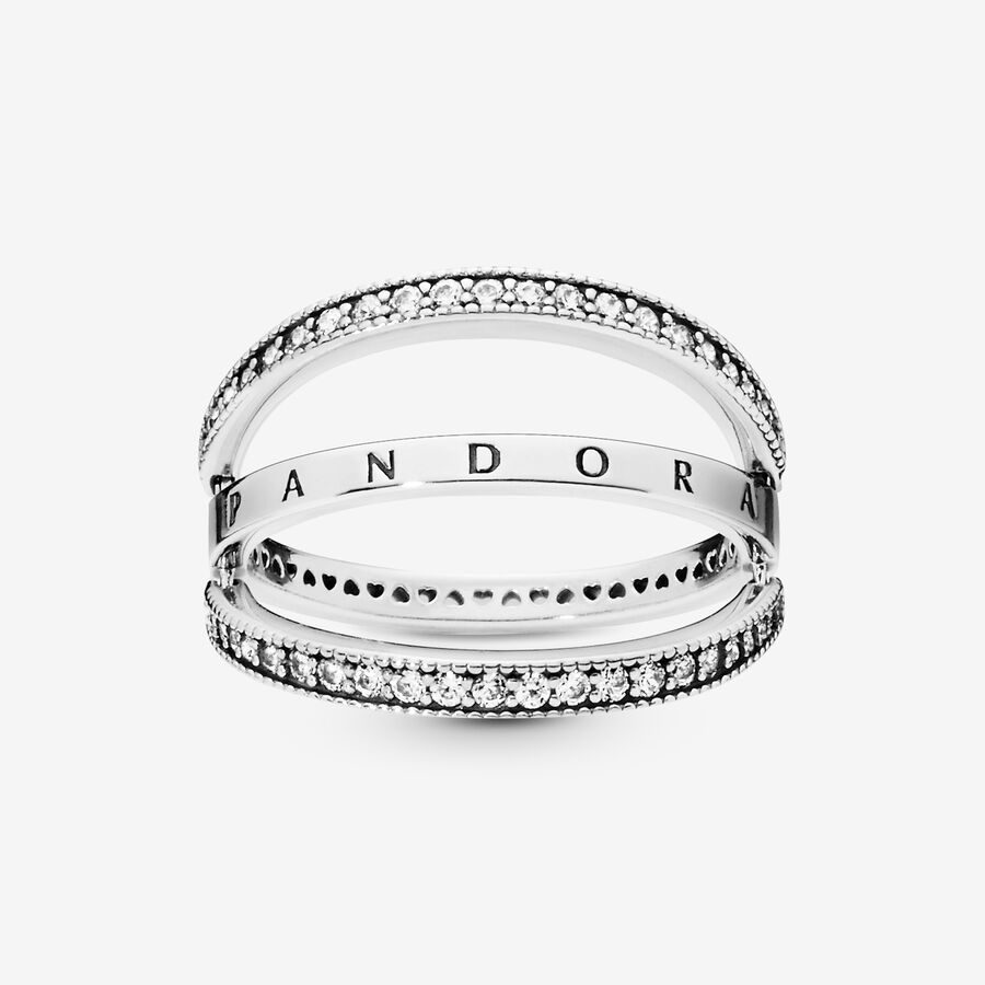 Heart & Promise Rings Pandora Logo Hearts & Love Strieborne | SK403EOIW