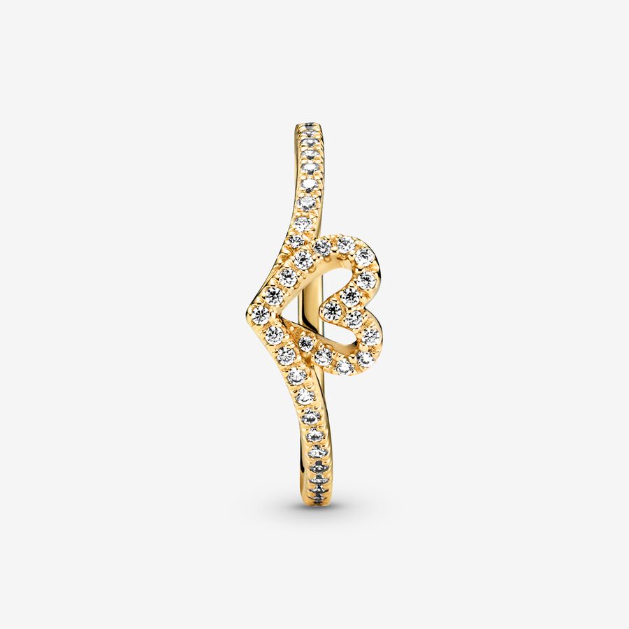 Heart & Promise Rings Pandora Timeless Wish Sparkling Zlate | SK536RIMJ