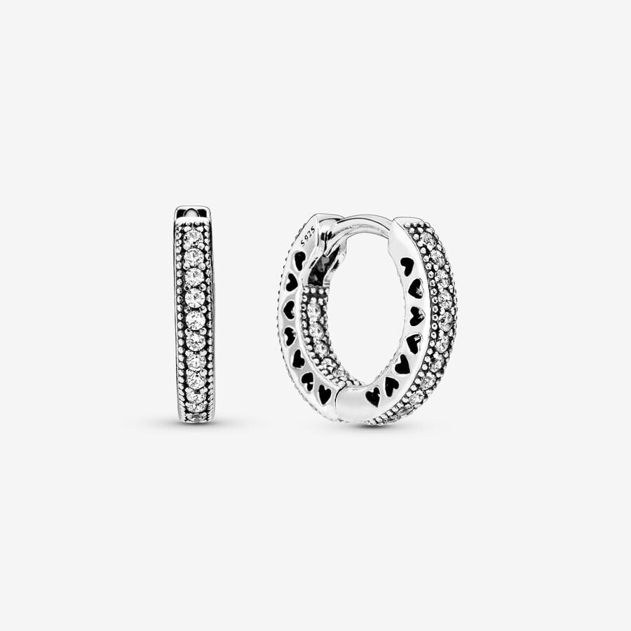 Hoop Earrings Pandora Pave Strieborne | SK206CMTB