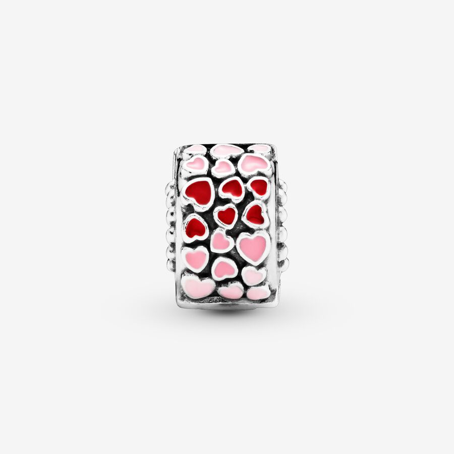 Klipy Pandora Burst of Hearts & Love Clip with Mixed Enamel Strieborne | SK532OGSR