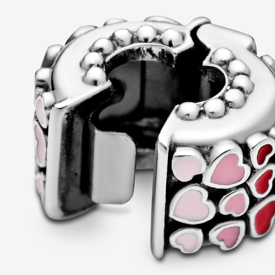 Klipy Pandora Burst of Hearts & Love Clip with Mixed Enamel Strieborne | SK532OGSR