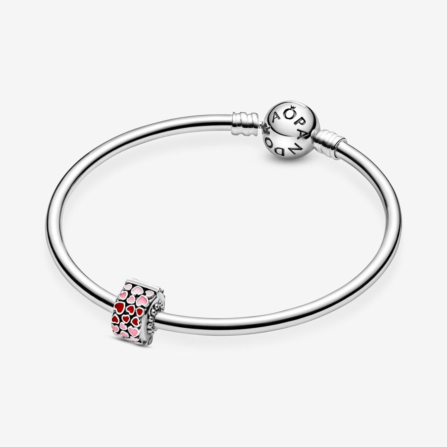 Klipy Pandora Burst of Hearts & Love Clip with Mixed Enamel Strieborne | SK532OGSR