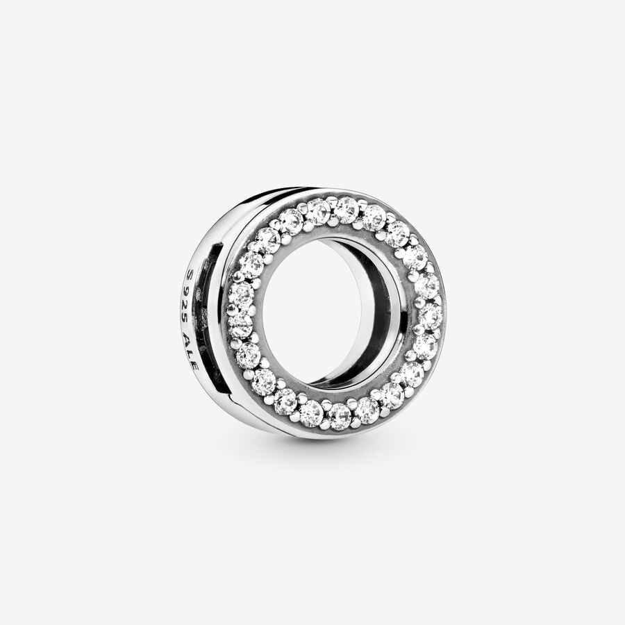 Klipy Pandora Circle of Pave Clip Strieborne | SK054FUKA