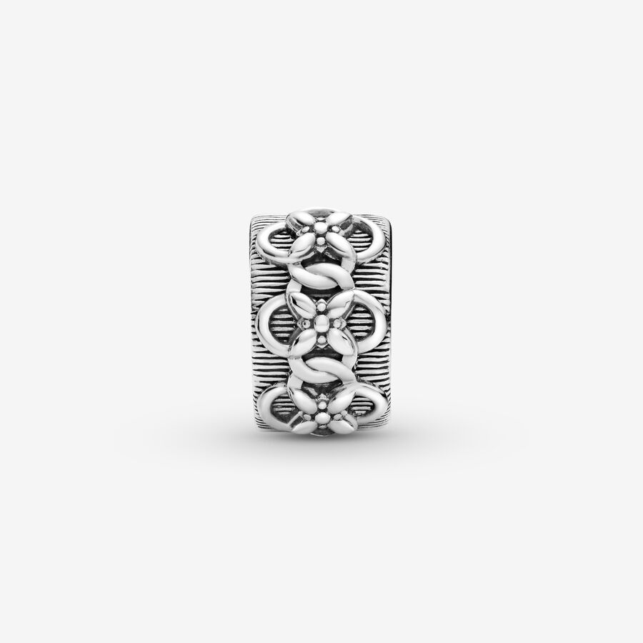 Klipy Pandora Flower Pattern Clip Strieborne | SK052THLG