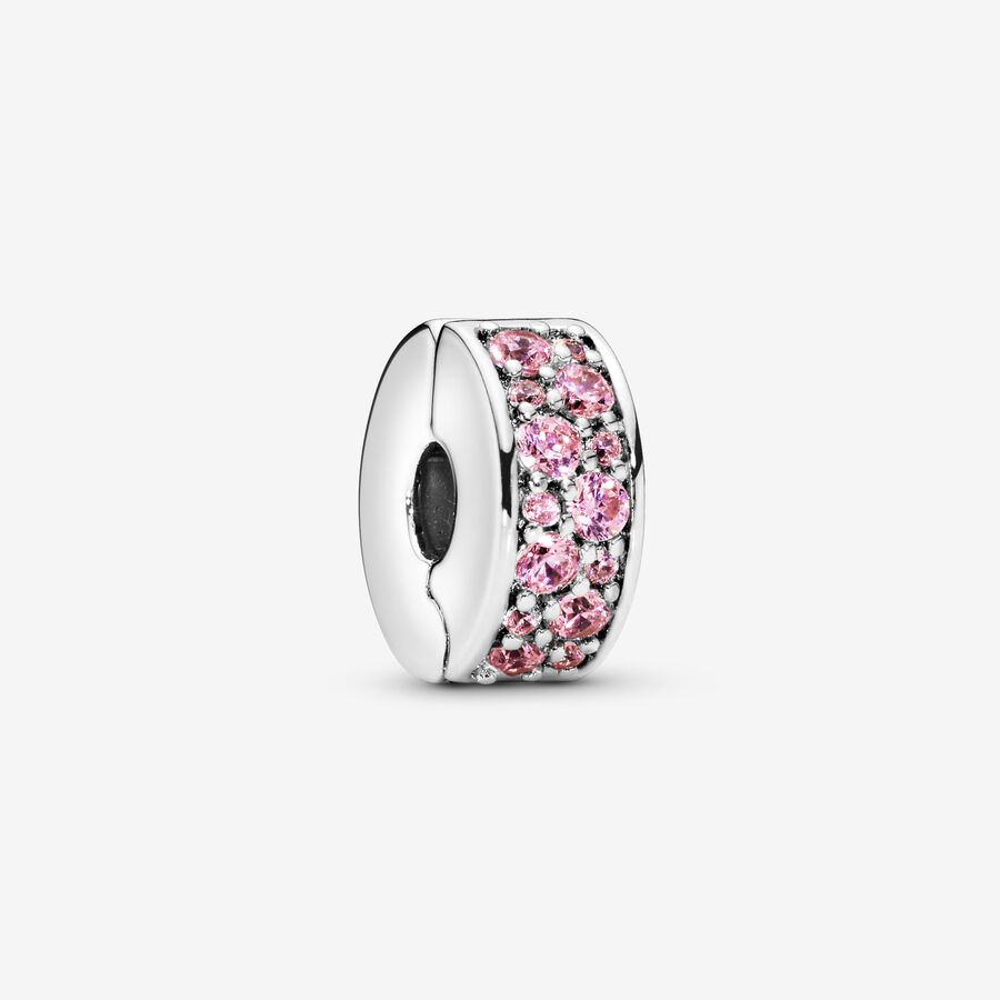 Klipy Pandora Pink Pave Clip Strieborne | SK104WPJZ