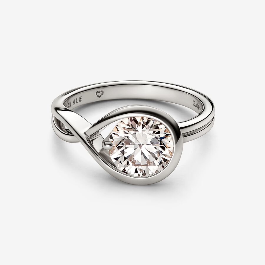 Lab Created Diamonds Pandora Brilliance 2.00 CT TW Biele Zlate | SK459RGPA