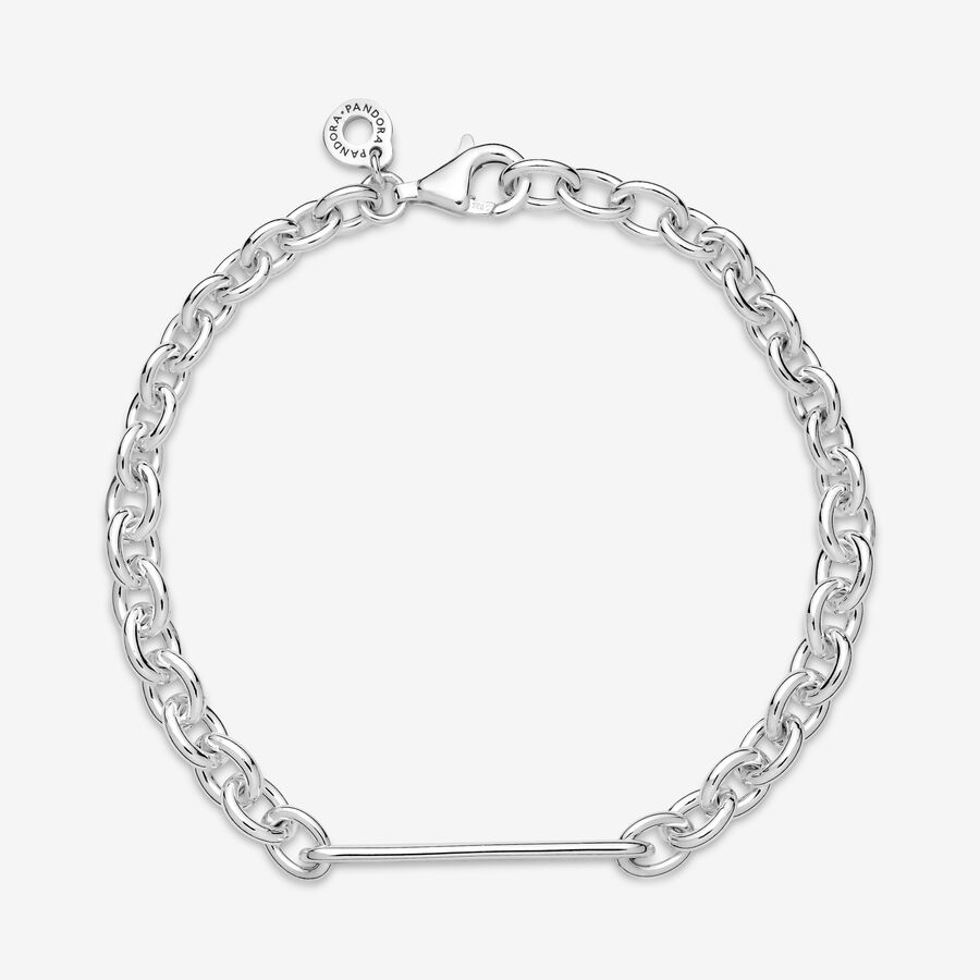 Non Charm Bracelets Pandora Engravable Bar Strieborne | SK641GSXA