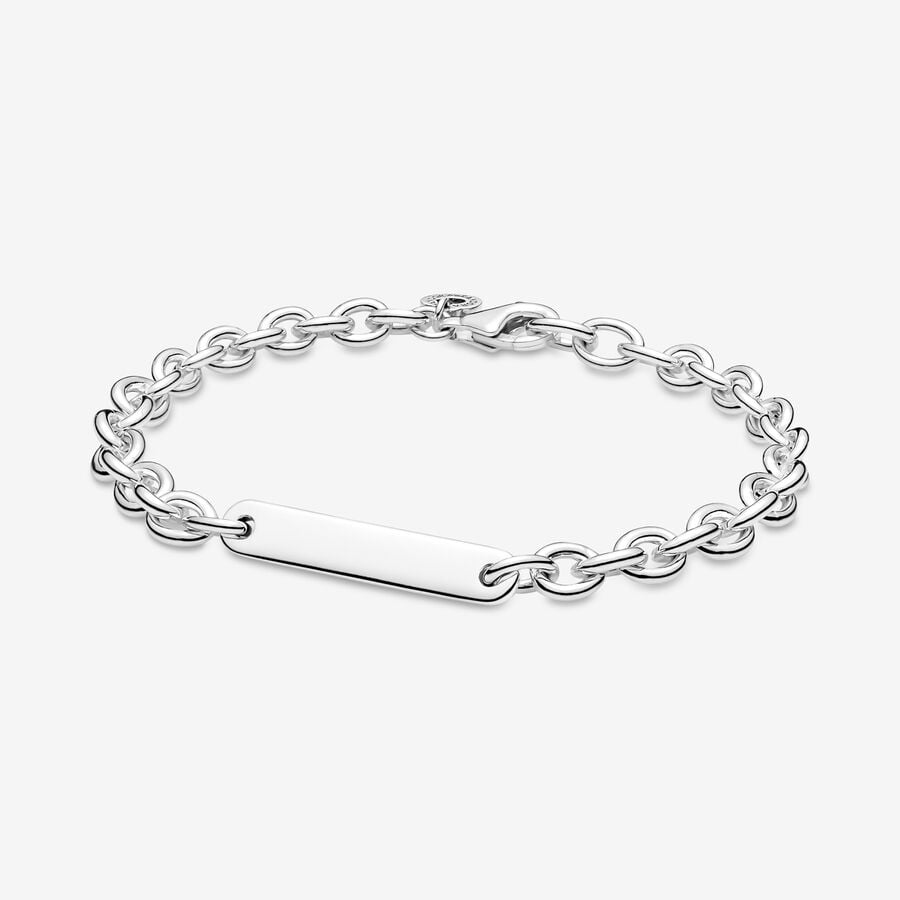 Non Charm Bracelets Pandora Engravable Bar Strieborne | SK641GSXA