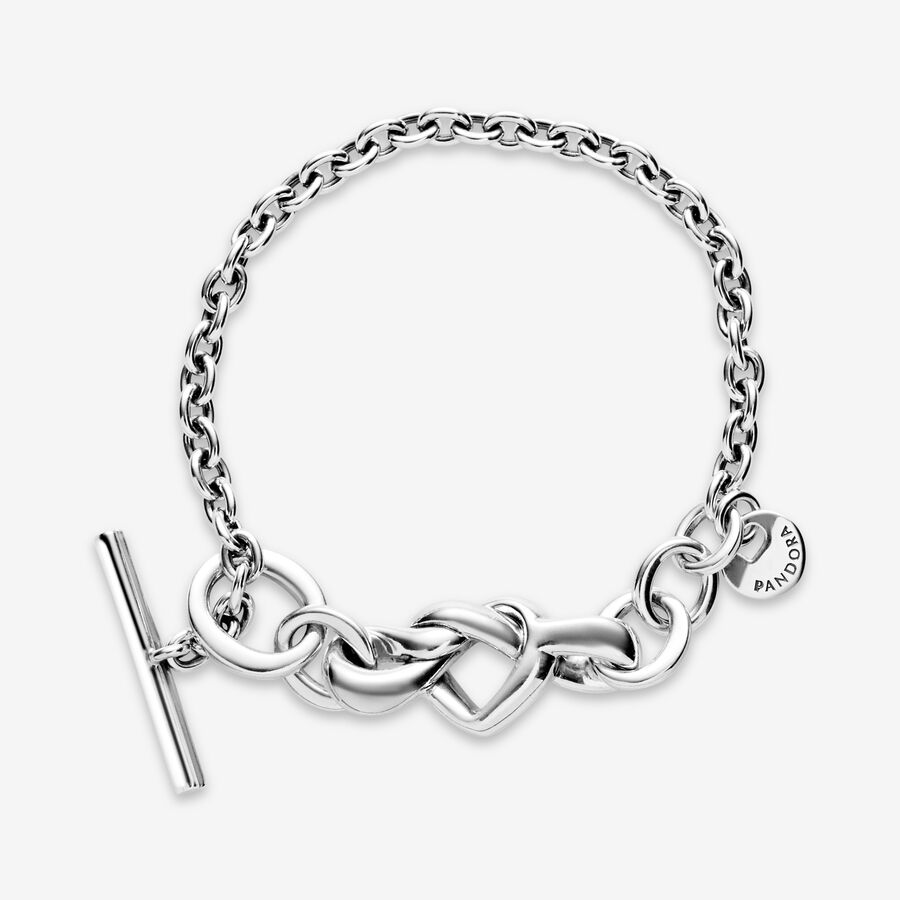 Non Charm Bracelets Pandora Knotted Strieborne | SK267CLEX