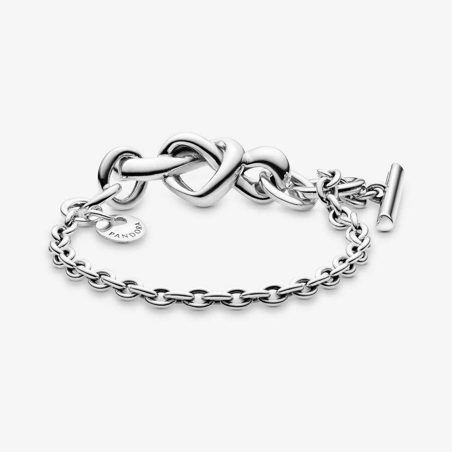 Non Charm Bracelets Pandora Knotted Strieborne | SK267CLEX