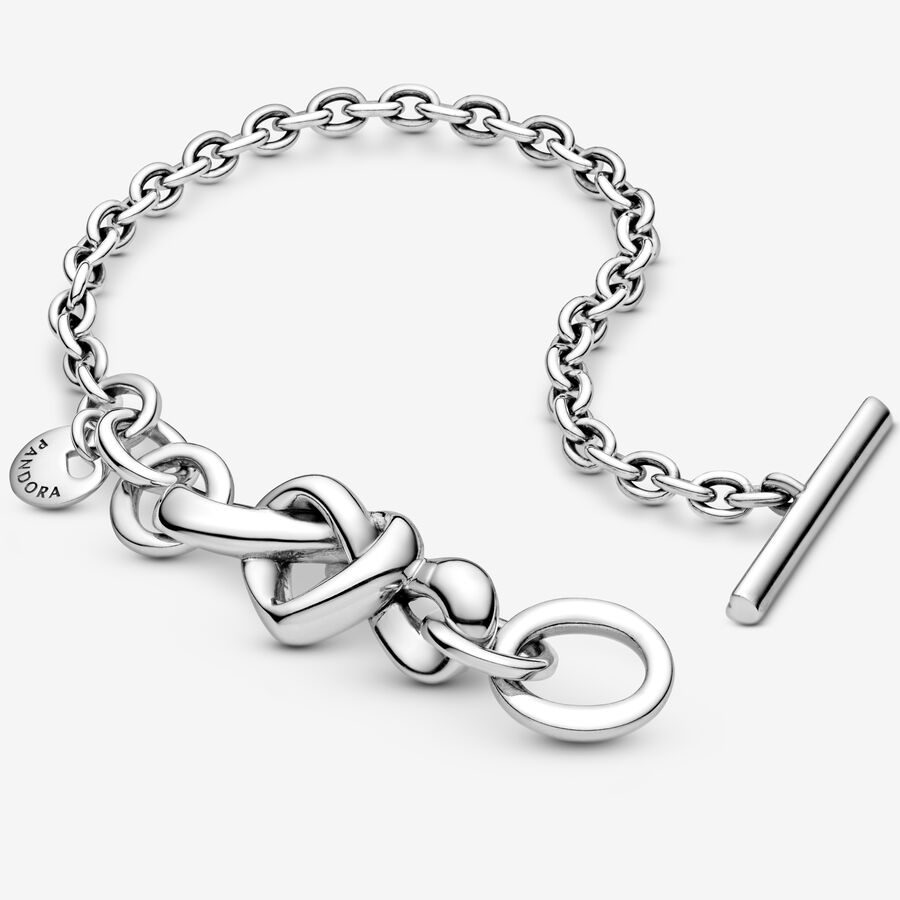 Non Charm Bracelets Pandora Knotted Strieborne | SK267CLEX