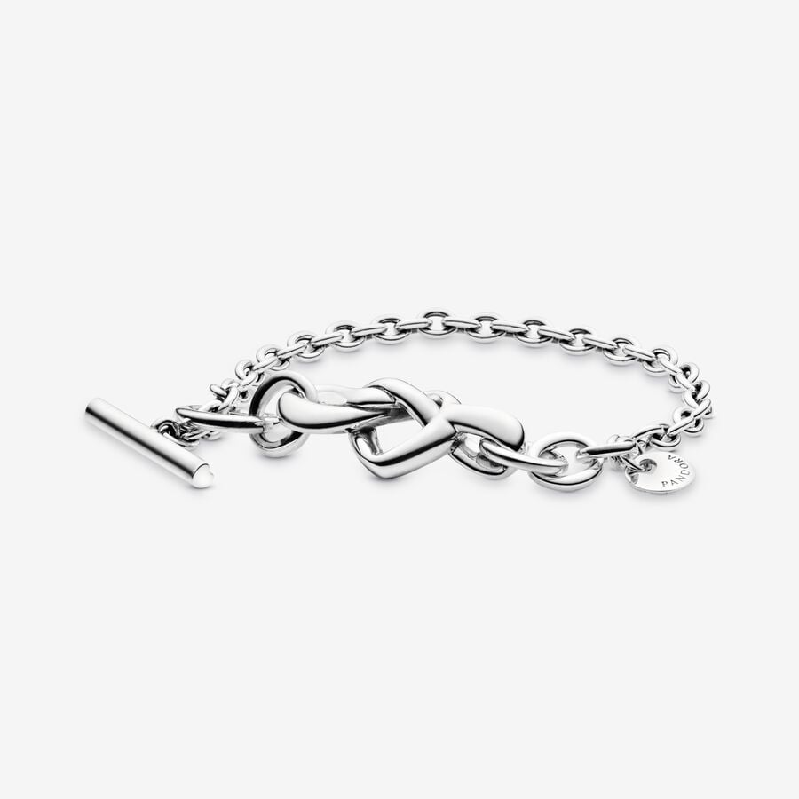 Non Charm Bracelets Pandora Knotted Strieborne | SK267CLEX