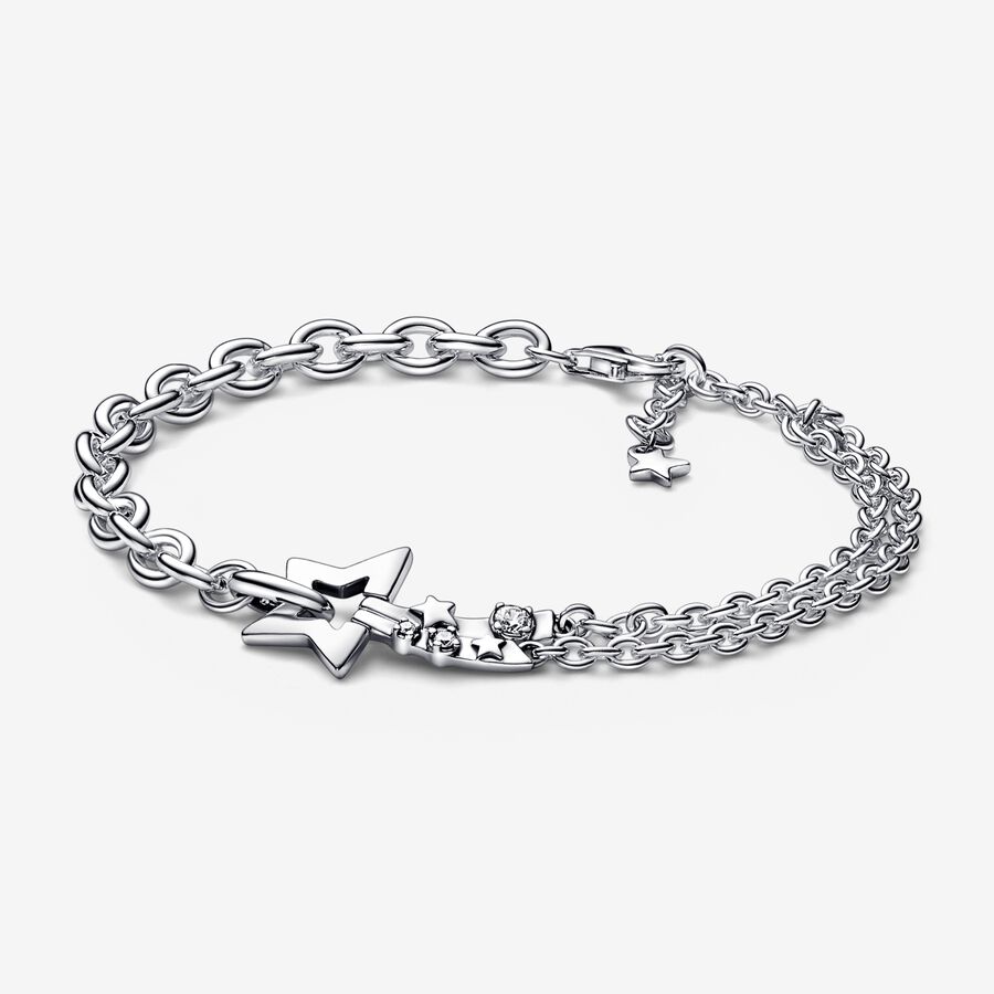 Non Charm Bracelets Pandora Shooting Star Double Strieborne | SK612ZPFT