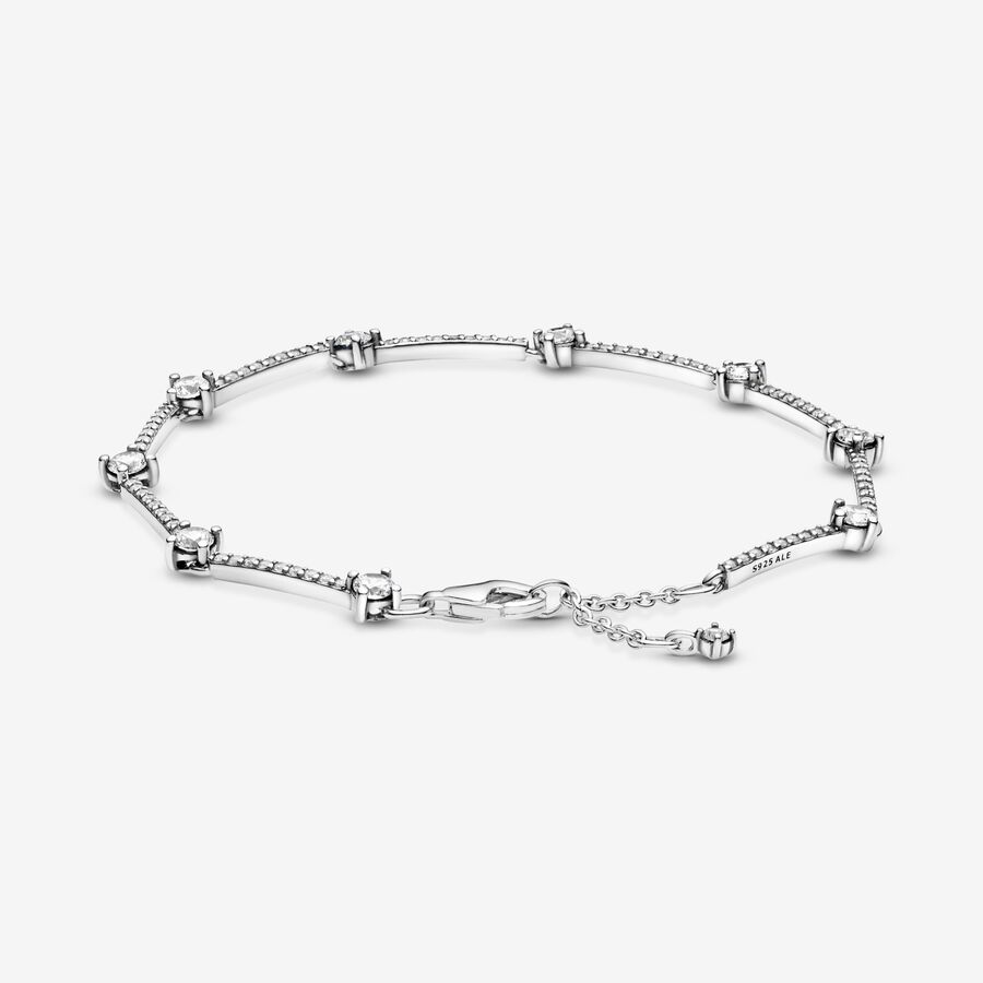 Non Charm Bracelets Pandora Sparkling Pave Bars Strieborne | SK279LXUY