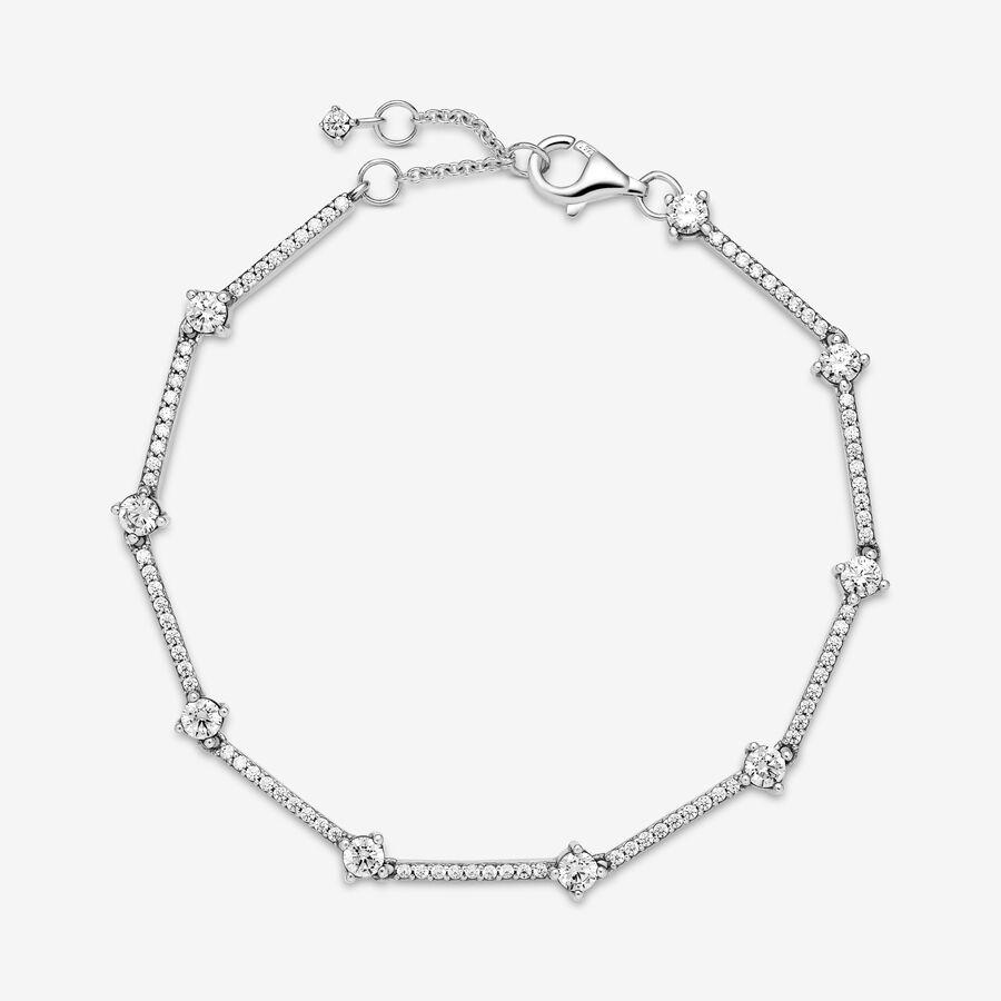 Non Charm Bracelets Pandora Sparkling Pave Bars Strieborne | SK279LXUY